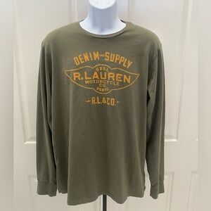 Ralph Lauren Denim & Supply Olive Green Shirt Sz XXL